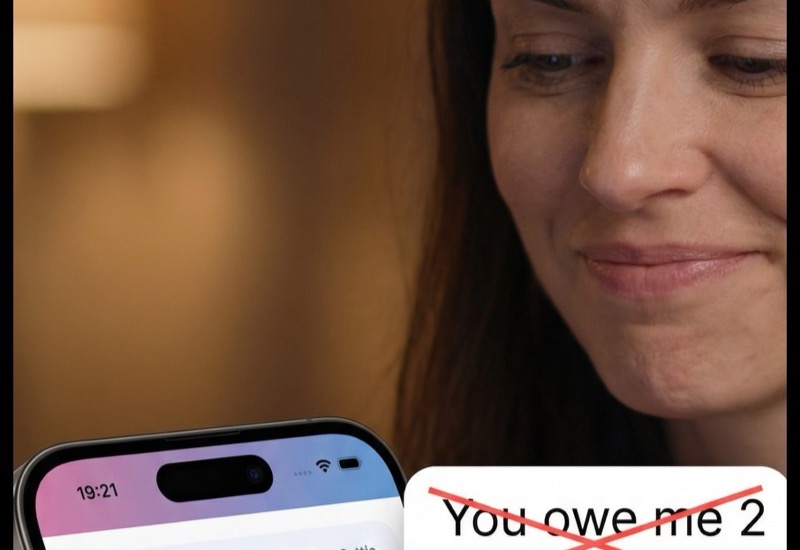 Ouder bekijkt dagensaldo op telefoon